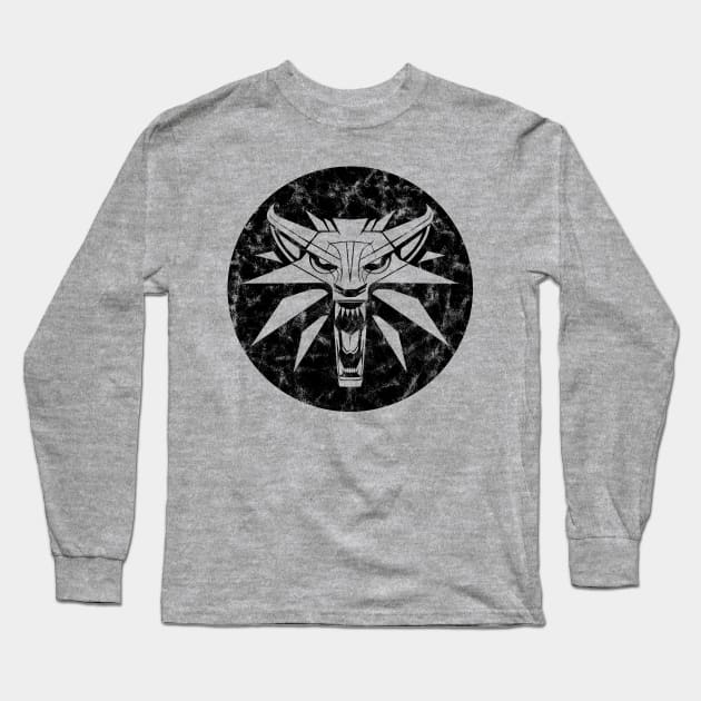 The Witcher Wolf Medallion Long Sleeve T-Shirt by StebopDesigns